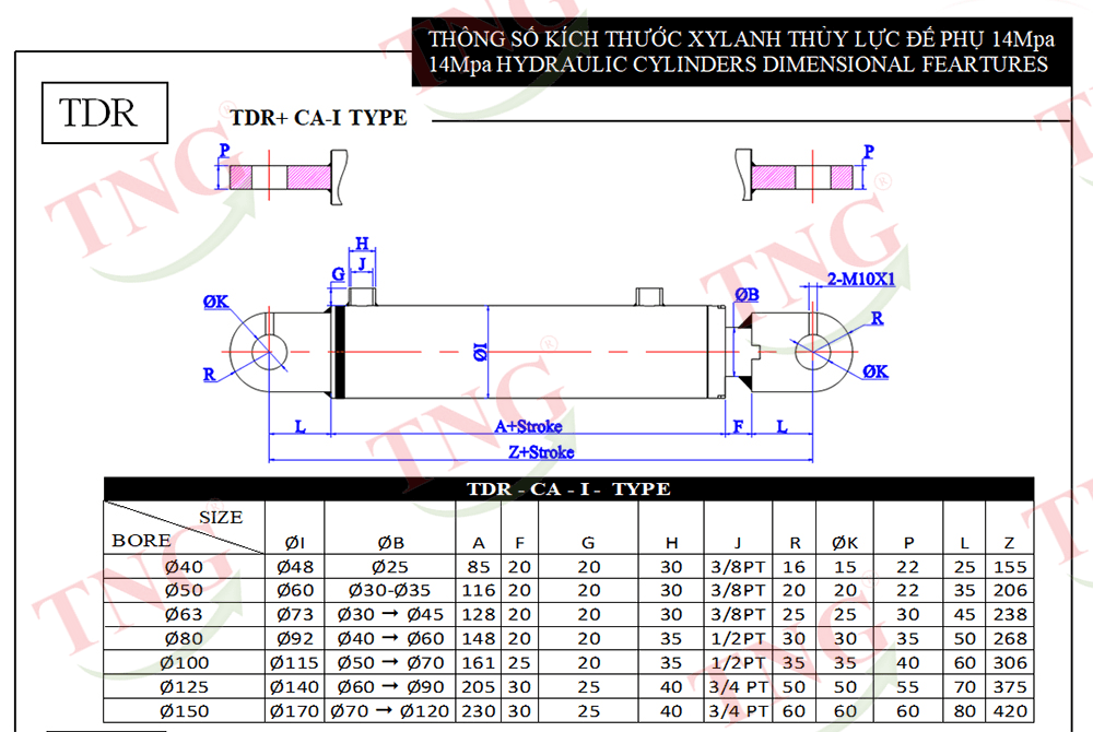 Xilanh tròn TDR-CA-I