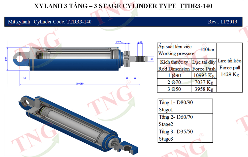 Xilanh nhiều tầng TTDR-100