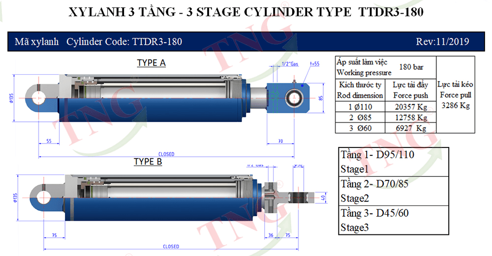 Xilanh nhiều tầng TTDR-120